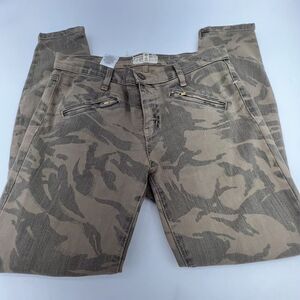 Current/Elliott ‘The Silverlake Zip Pants Sz 29 Commando Camo Skinny Ankle Zip